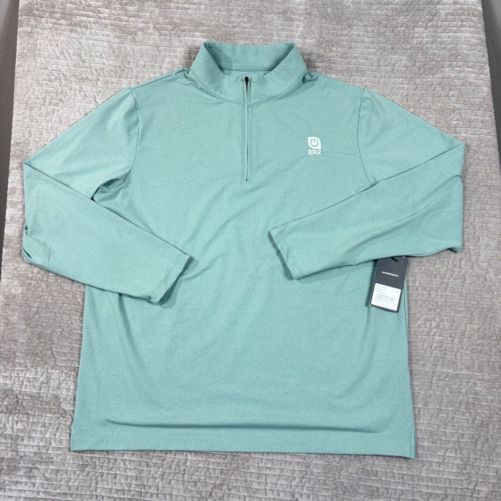 Bad Birdie Quarterzip Washed Sage Golf Pullover Mens XL BBMJ040-702 NWT